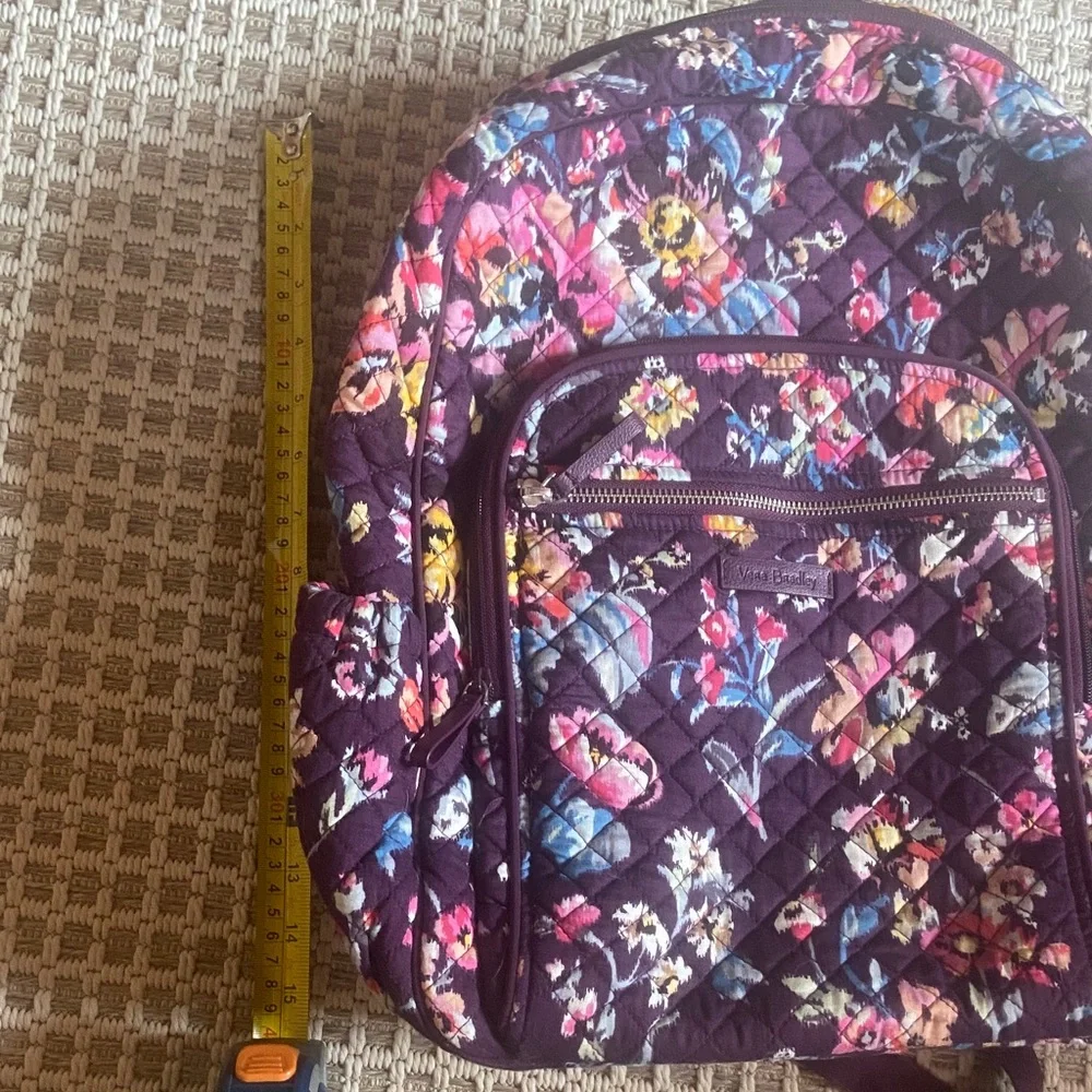 Vera Bradley Quilted Floral Backpack in Purple with Multicolor Flowers - Picture 4 of 9